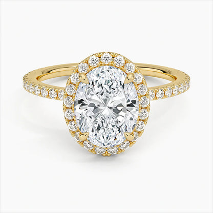 Bornreal Lab-Grown Diamond Oval and Round Cut Engagement Ring.