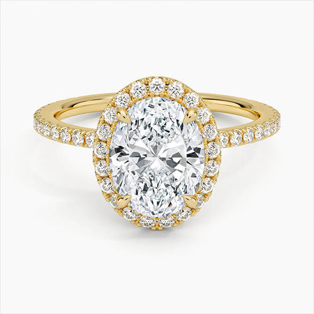Bornreal Lab-Grown Diamond Oval and Round Cut Engagement Ring.