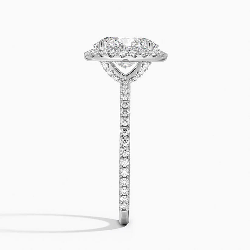 Bornreal Lab-Grown Diamond Oval and Round Cut Engagement Ring.