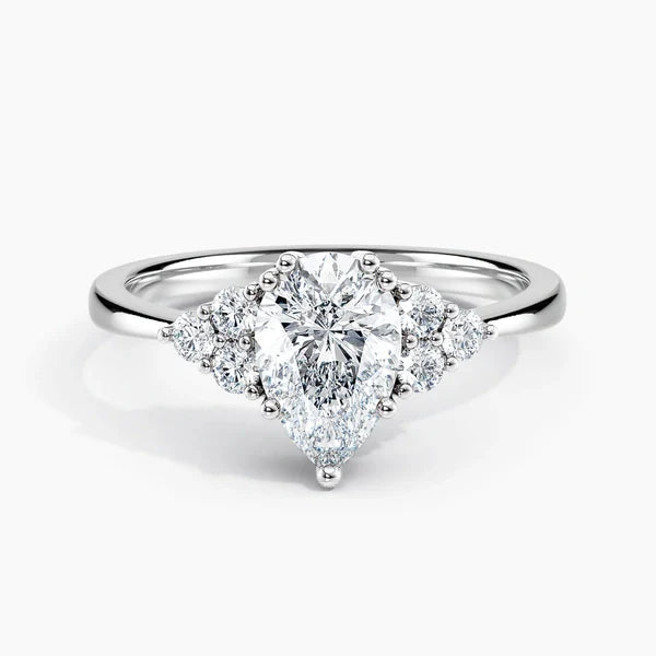 Lab-Grown Diamond Pear Cut Embrace Engagement Ring.