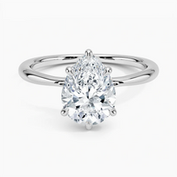 Bornreal Lab-Grown Diamond Pear Cut Halo Engagement Ring.