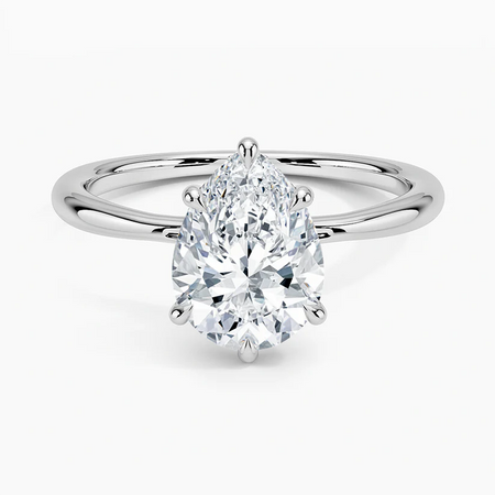 Bornreal Lab-Grown Diamond Pear Cut Halo Engagement Ring.