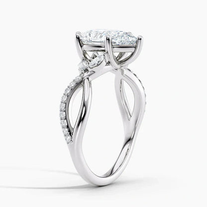 Lab-Grown Diamond Pear Cut Twisted Vine Engagement Ring.
