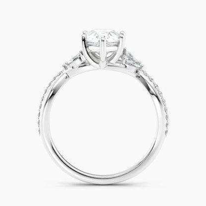 Lab-Grown Diamond Pear Cut Twisted Vine Engagement Ring.