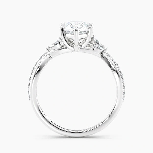Lab-Grown Diamond Pear Cut Twisted Vine Engagement Ring.