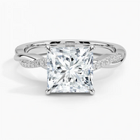 Lab-Grown Diamond Princess Cut Twisted Vine Engagement Ring.
