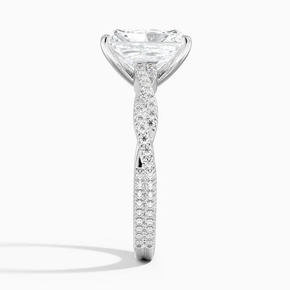 Lab-Grown Diamond Radiant Cut Twisted Engagement Ring.