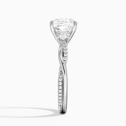 Lab-Grown Diamond Round Cut Twisted Vine Engagement Ring.