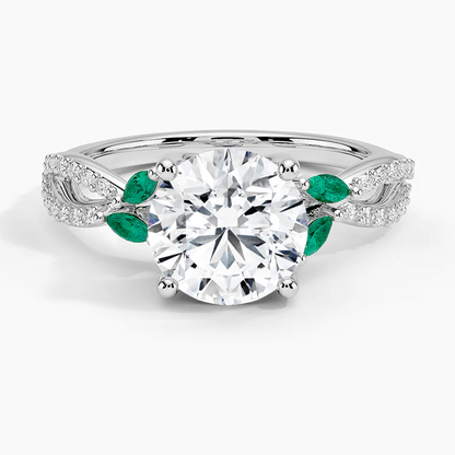 Lab-Grown Diamond Round Cut Willow Twisted Engagement Ring.