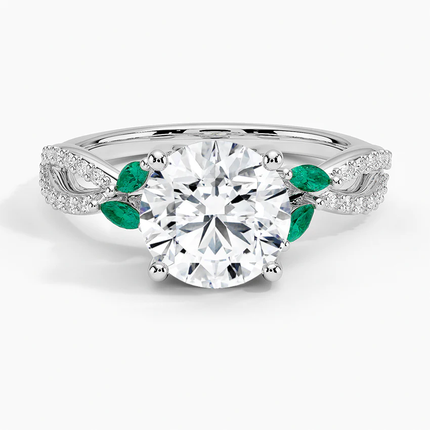 Lab-Grown Diamond Round Cut Willow Twisted Engagement Ring.