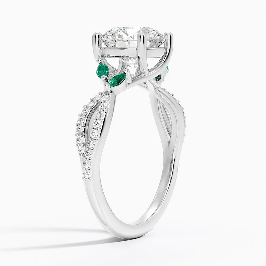 Lab-Grown Diamond Round Cut Willow Twisted Engagement Ring.