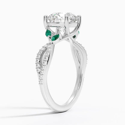 Lab-Grown Diamond Round Cut Willow Twisted Engagement Ring.