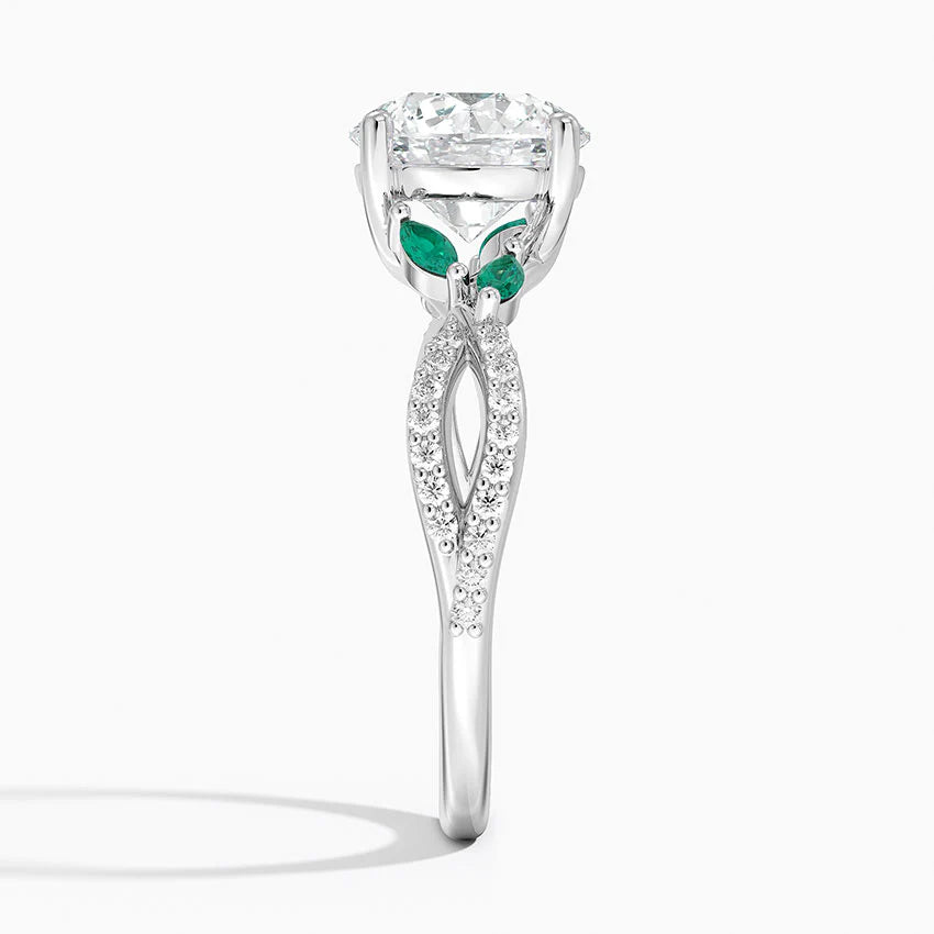 Lab-Grown Diamond Round Cut Willow Twisted Engagement Ring.
