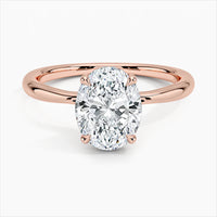 Bornreal Oval Shape Lab-Grown Diamond Halo Engagement Ring.