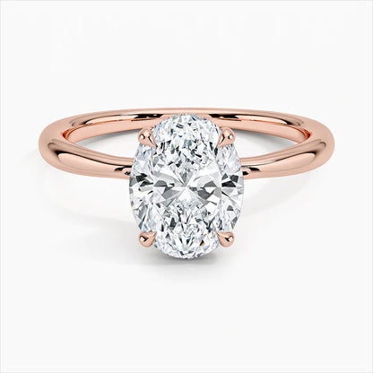 Bornreal Oval Shape Lab-Grown Diamond Halo Engagement Ring.