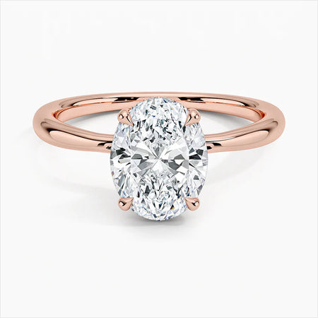 Bornreal Oval Shape Lab-Grown Diamond Halo Engagement Ring.