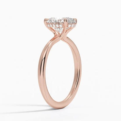 Bornreal Oval Shape Lab-Grown Diamond Halo Engagement Ring.