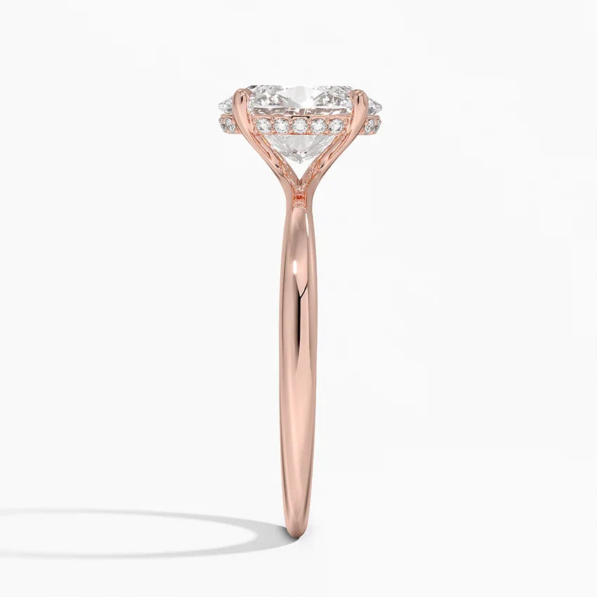 Bornreal Oval Shape Lab-Grown Diamond Halo Engagement Ring.