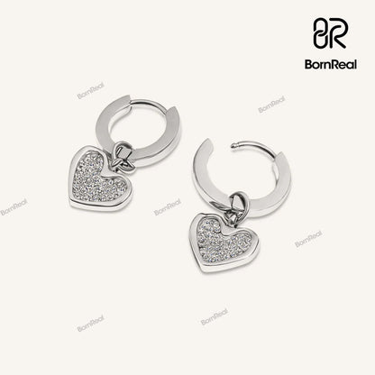 Boucles d'oreilles créoles rondes en argent sterling couleur D pour femmes