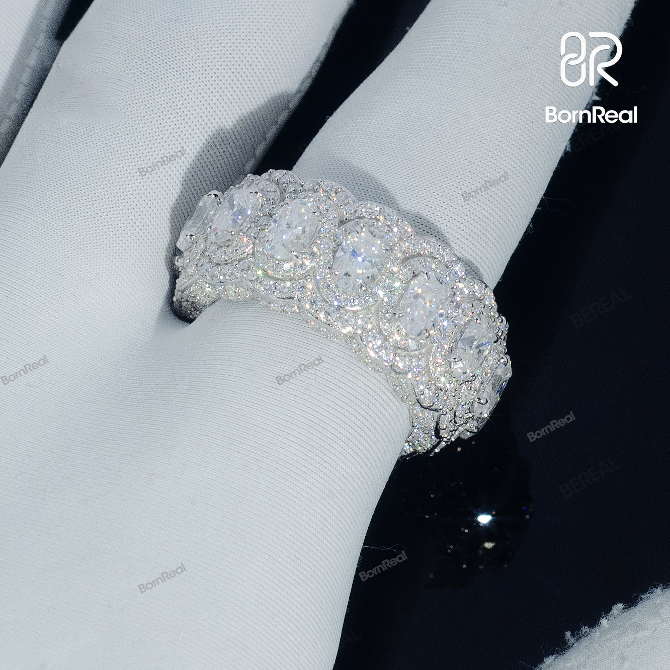 Oval Wedding Band Statement Ring For Men Bornreal Jewelry