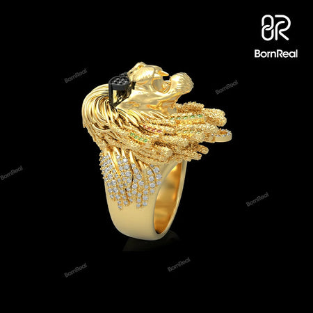 Bob Marley Collection – Lion Pendant, Lion Ring & Earrings.