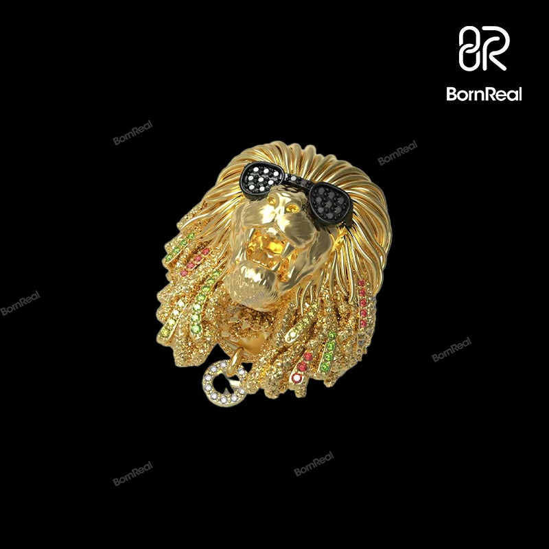 Eternal Marley Lion Head Ring - Statement Ring Bornreal Jewelry