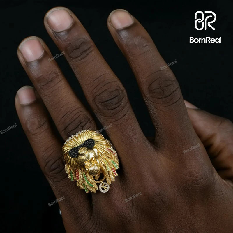 Eternal Marley Lion Head Ring - Statement Ring Bornreal Jewelry
