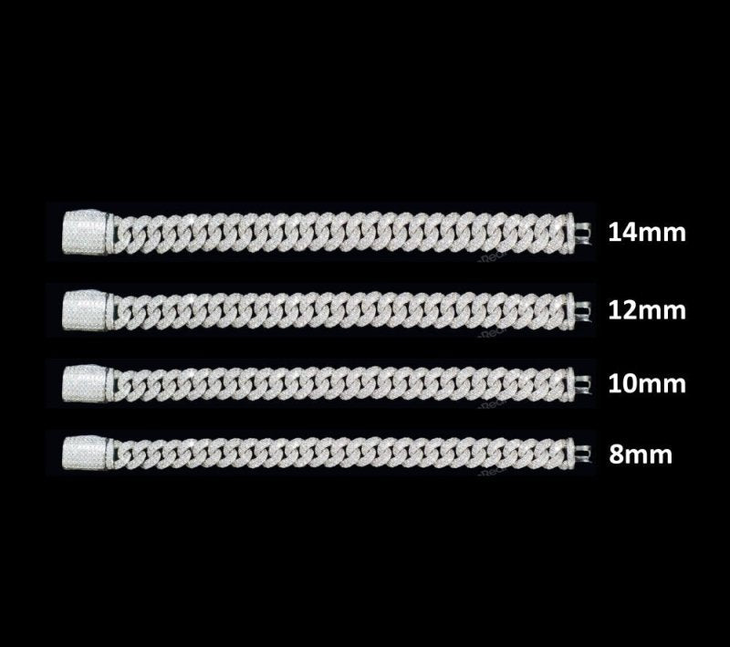 Round Cut Iced Out Cuban Link Bracelet Hip Hop Rapper Performance Wear_07