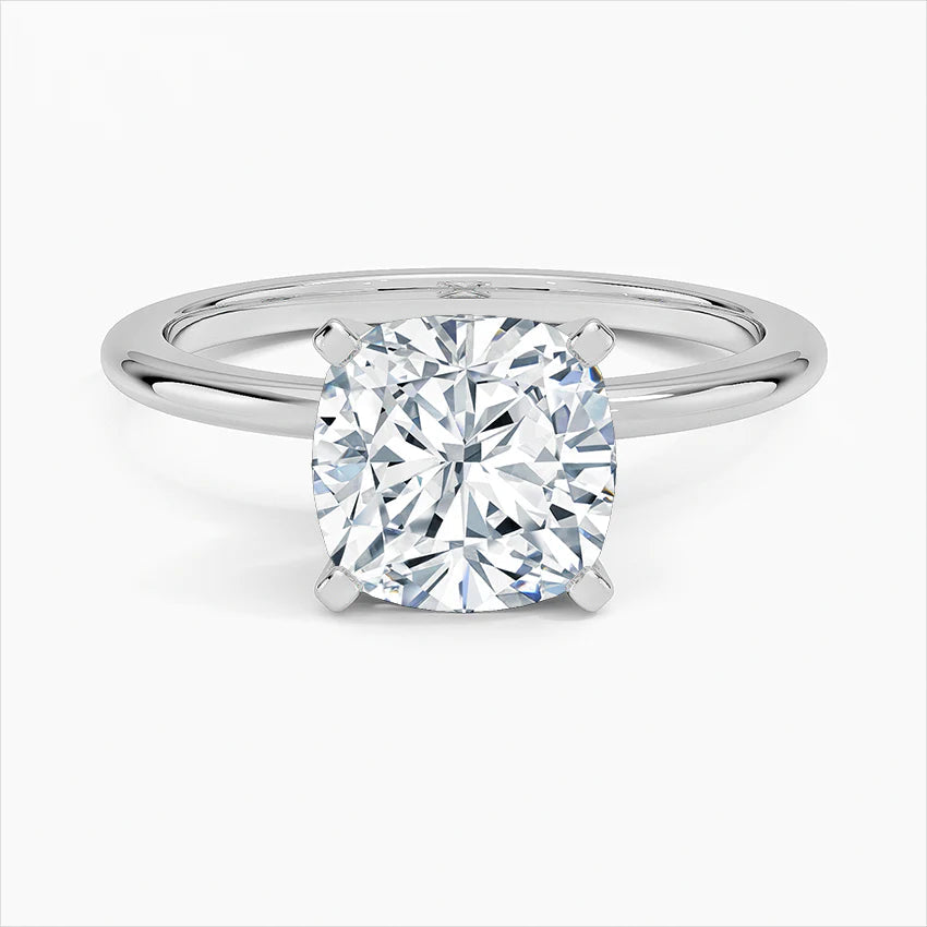 Bornreal Round Lab-Grown Diamond Four-Prong Comfort Fit Engagement Ring.
