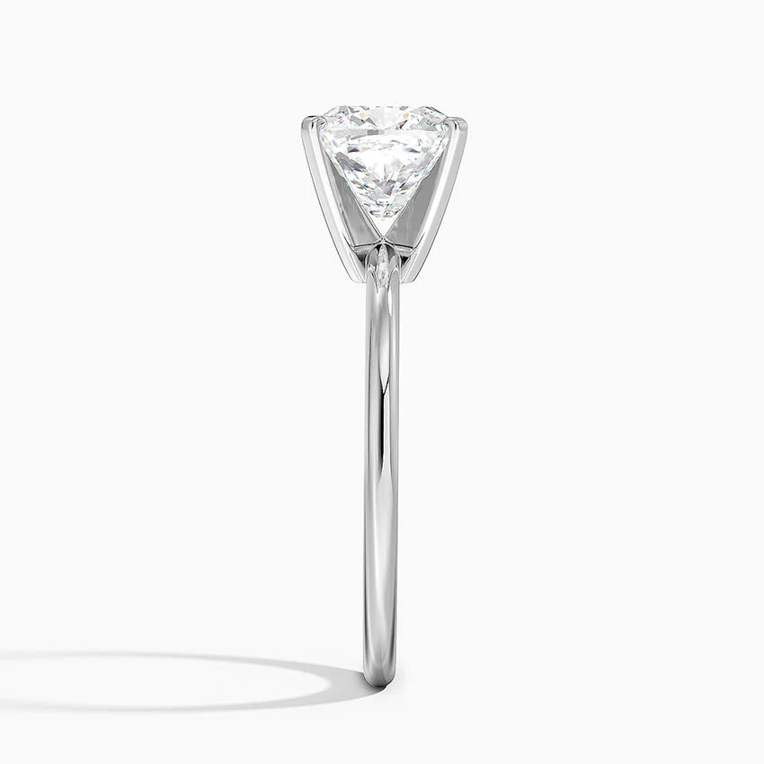 Bornreal Round Lab-Grown Diamond Four-Prong Comfort Fit Engagement Ring.