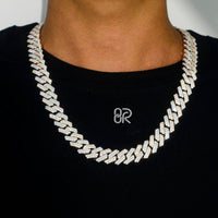 Two Tones VVS Stone Cuban Link Necklace & Bracelet for High-end Events