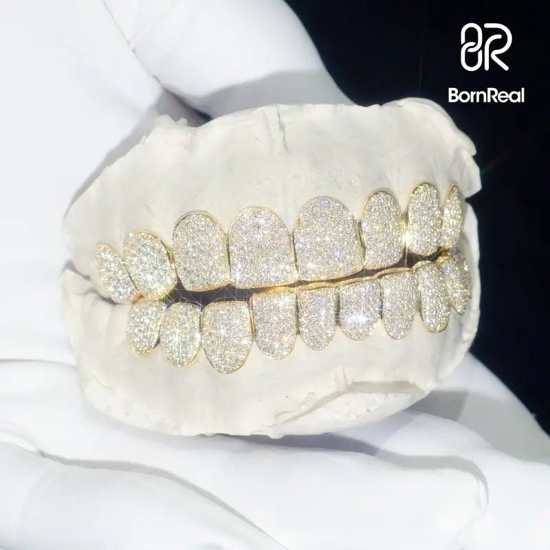 ABSOLUTELY FITTING! Custom VVS Moissanite Diamond Grillz 10K/14K/18K