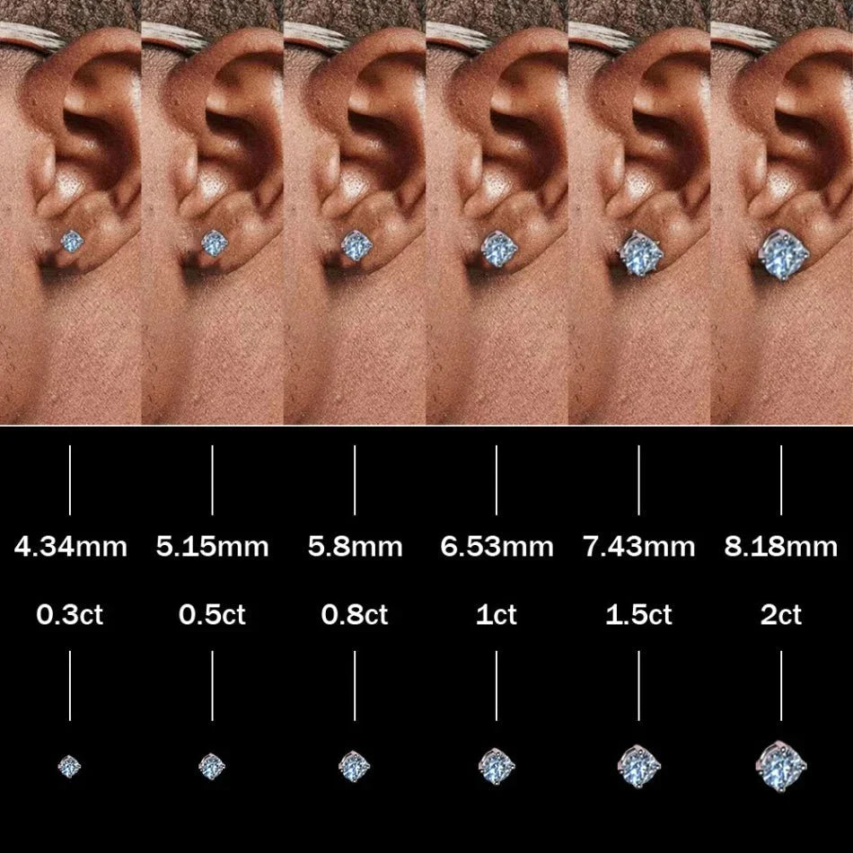 Moissanite S925 Cluster Layered Stud Earrings Bornreal Jewelry - Bornreal Jewelry