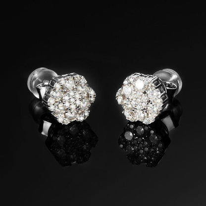 Anti - allergic High - Quality VVS Moissanite Diamond Mens Cluster Earrings For Gift