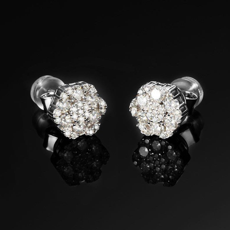 Anti - allergic High - Quality VVS Moissanite Diamond Mens Cluster Earrings For Gift