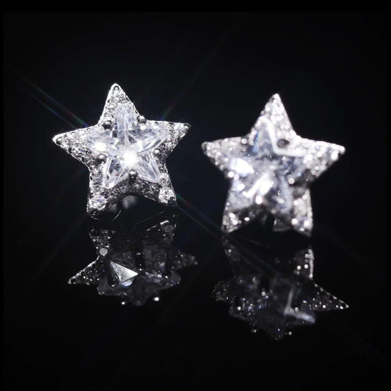 Anti - allergic High - Quality VVS Moissanite Diamond Mens Cluster Earrings For Gift