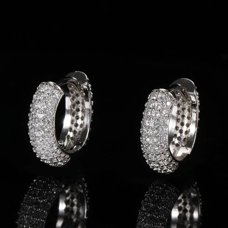 Anti - allergic High - Quality VVS Moissanite Diamond Mens Cluster Earrings For Gift