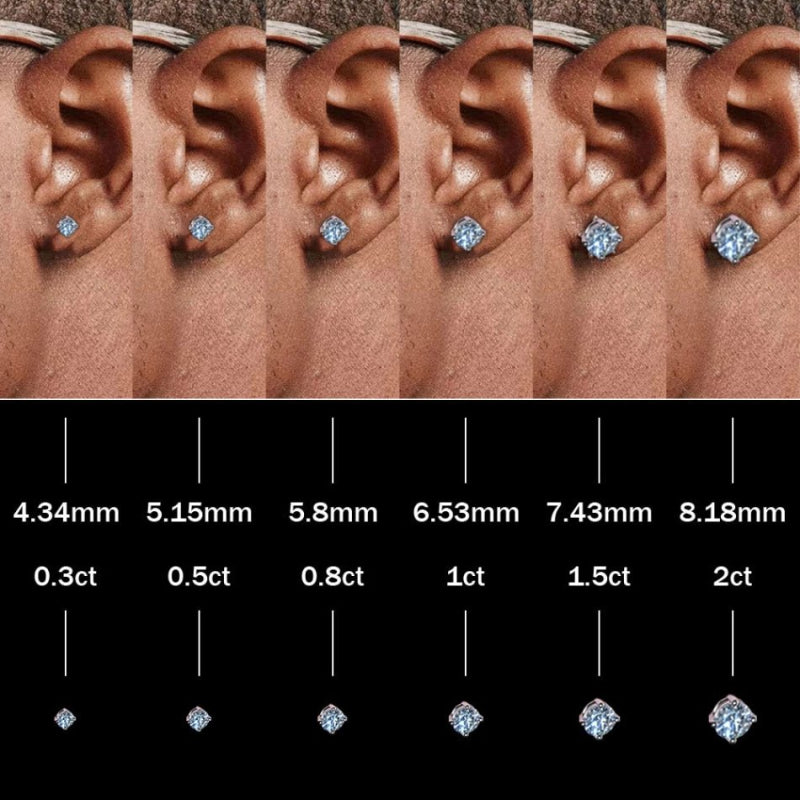 Anti - allergic High - Quality VVS Moissanite Diamond Mens Cluster Earrings For Gift