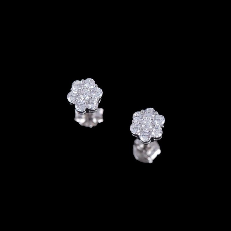 Anti - allergic High - Quality VVS Moissanite Diamond Mens Cluster Earrings For Gift