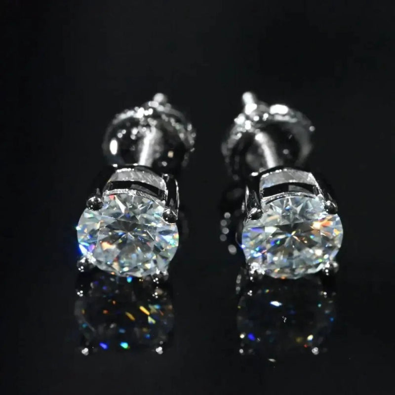 Anti - allergic High - Quality VVS Moissanite Diamond Mens Cluster Earrings For Gift