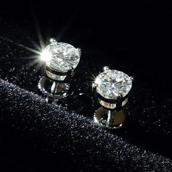 Anti - allergic High - Quality VVS Moissanite Diamond Stud Earrings 0.6 - 6CT For Gift（A Pair）