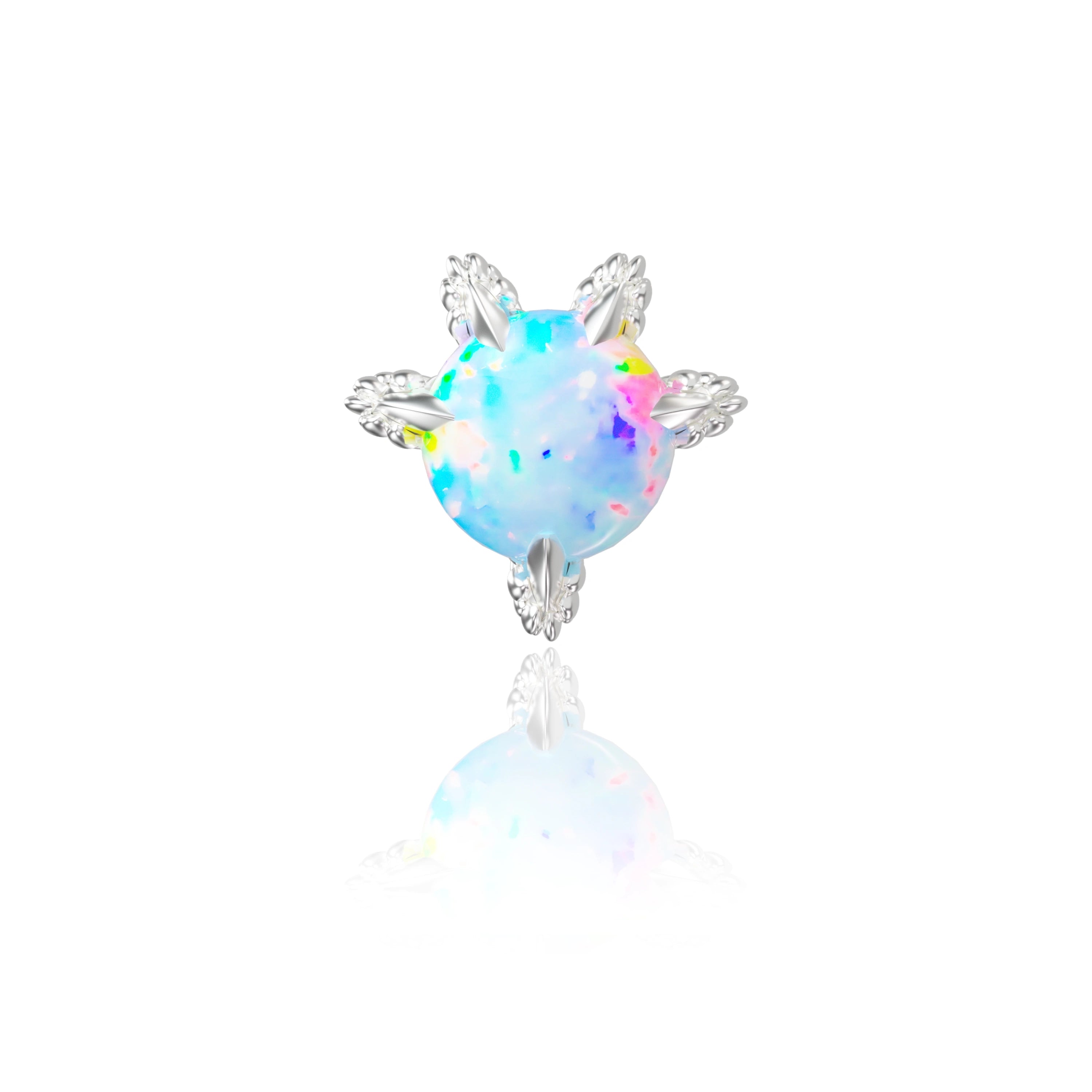 Anti - allergic S925 Dragon Claw Opal Stud Earrings