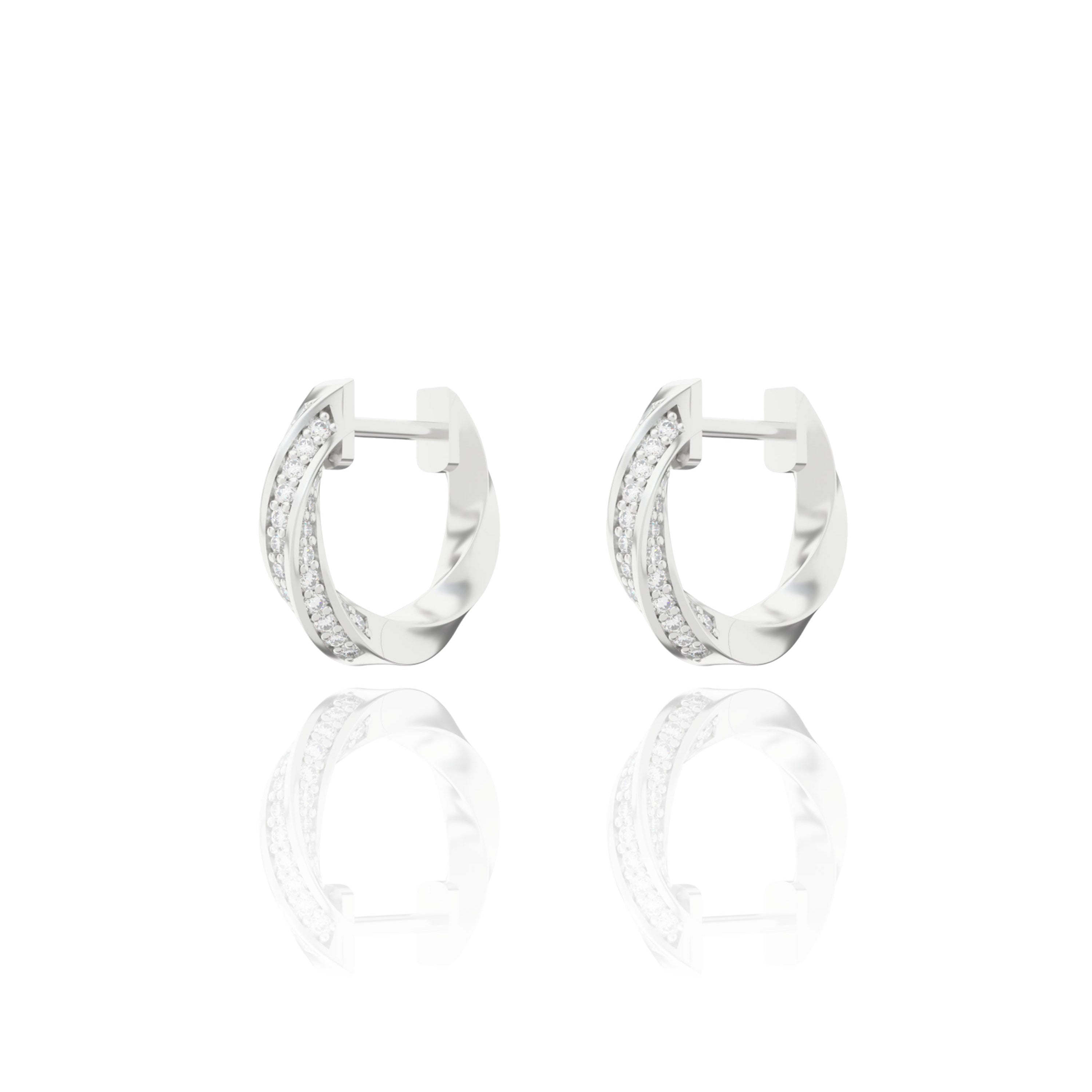 Anti - allergic S925 VVS Moissanite Mobius Hoop Earrings