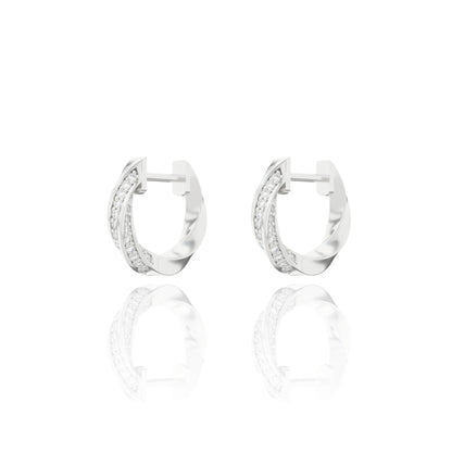 Anti - allergic S925 VVS Moissanite Mobius Hoop Earrings