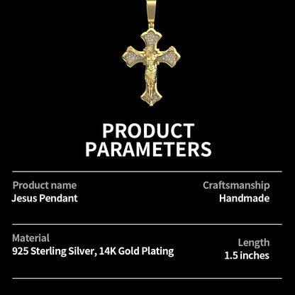 $30 Deposit – God's Mercy | Jesus Cross Pendant VVS Moissanite Diamond Pendant (Full Price $199)
