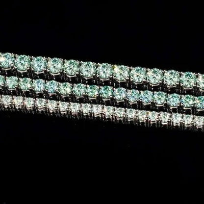 Blue Green Limited VVS Moissanite Tennis Bracelet