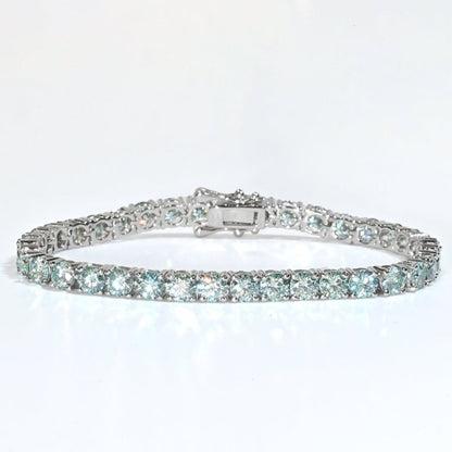 Blue Green Limited VVS Moissanite Tennis Bracelet