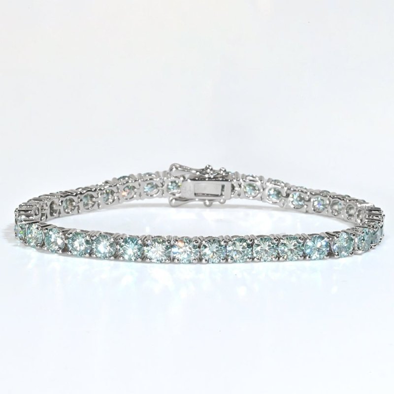 Blue Green Limited VVS Moissanite Tennis Bracelet