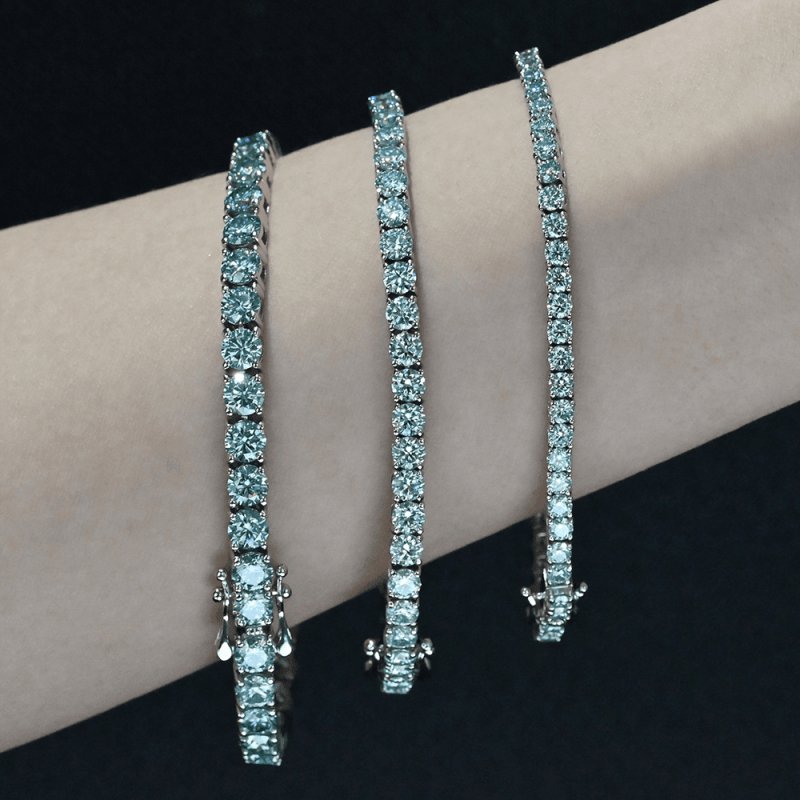 Blue Green Limited VVS Moissanite Tennis Bracelet