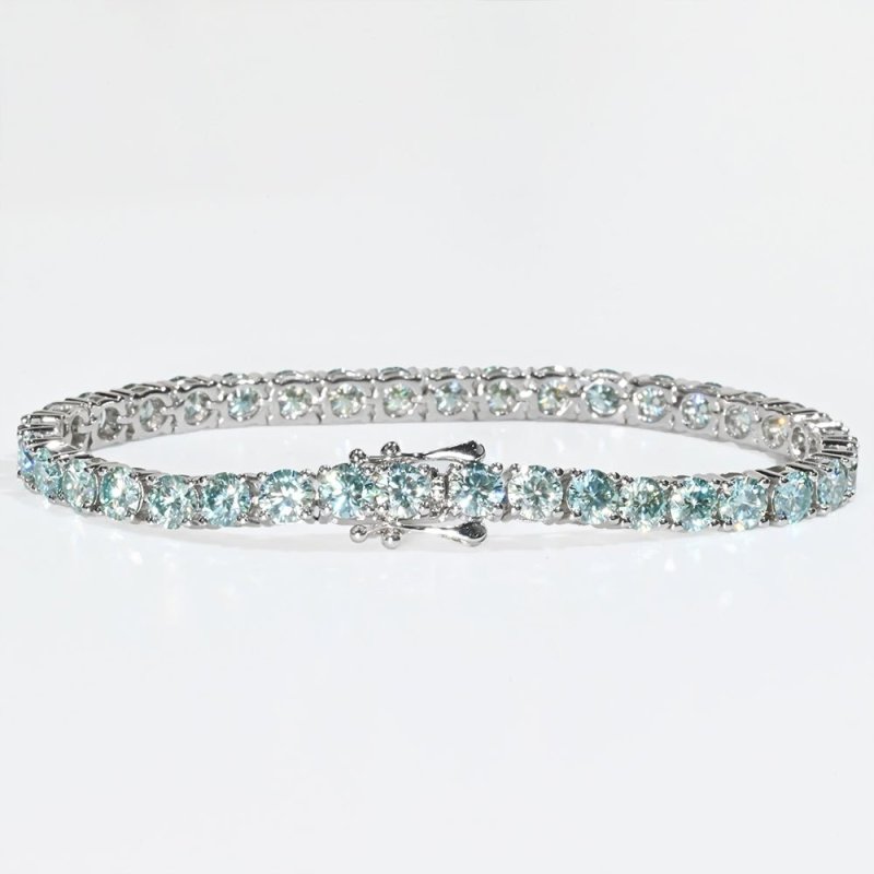 Blue Green Limited VVS Moissanite Tennis Bracelet